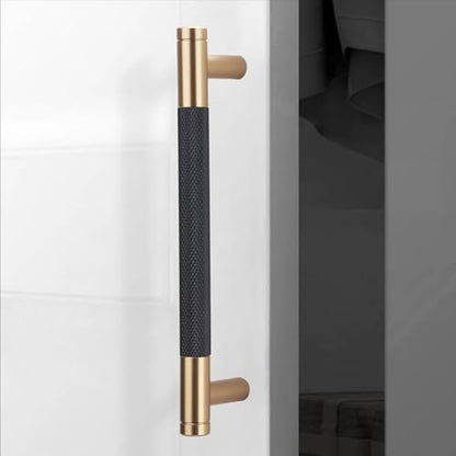 10 Pack 5 Inch Black and Champagne Bronze Kitchen Cabinet Handles - color: Black And Champagne Bronze, size: 5'' Hole Center(128mm)