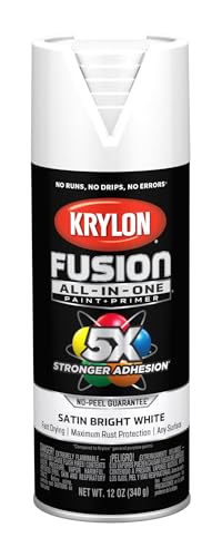 Krylon Fusion All-In-One 12 Oz. Satin Spray Paint, Bright White - 1 Each - color: Bright White, size: 1 Count (Pack of 1), style: Satin