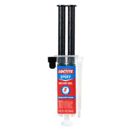 Loctite Epoxy Instant Mix, Translucent Yellow 5 Minutes, 0.47 fl oz Syringe, Pack of 2 - size: 0.47 fl oz (2 Pack), style: Syringe