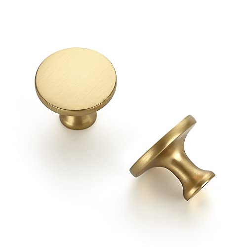 Ravinte Gold Round Kitchen Cabinet Knobs Pulls 1-1/4 Inch 30 Pack - color: Brushed Gold