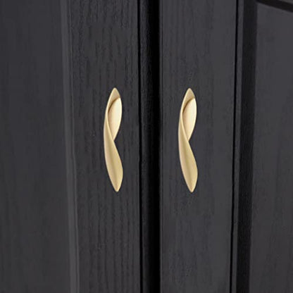 4Pcs Arcuate Pulls Handle Knob,5" C-C Large Modern Elegant Curved Handle Cabinet Pulls,Create a Spatial Aesthetic,S-Shaped Solid Zinc Alloy Drawer Pull (4 Pack, Pearl Gold, 5.0" Hole Centers) - color: Pearl Gold, size: 5.0" Hole Centers