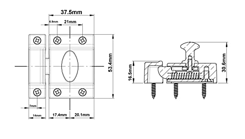 QCAA Traditional Large Oval Turn Cabinet Latch, Solid Brass, 2", for Cupboard & Other Furniture, Brushed Satin Nickel, 4 Pack, Made in Taiwan - color: Brushed Satin Nickel, size: 4 Pack