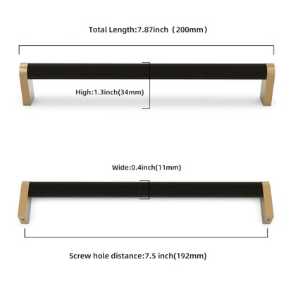 10 Pack Matte Black and Champagne Bronze Cabinet Pulls knurled 7-1/2 Inch Hole Centers Kitchen Cabinet Handles Drawer Pulls Cabinet Hardware - color: Black and Champagne, size: 7-1/2'' Hole Center(192mm)