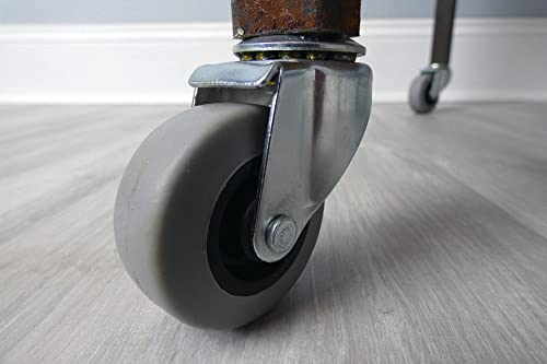 Shepherd Hardware 9790 2-Inch Swivel Stem Caster, Rubber Wheel, 7/16-Inch Stem Diameter, 125-lb Load Capacity,Grey, Gray - size: 2 Inch