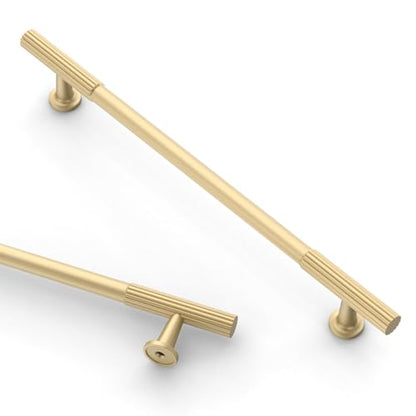 Asidrama 10 Pack 10 inch Brushed Gold Kitchen Cabinet Handles - color: Brushed Gold, size: 10" Hole Center