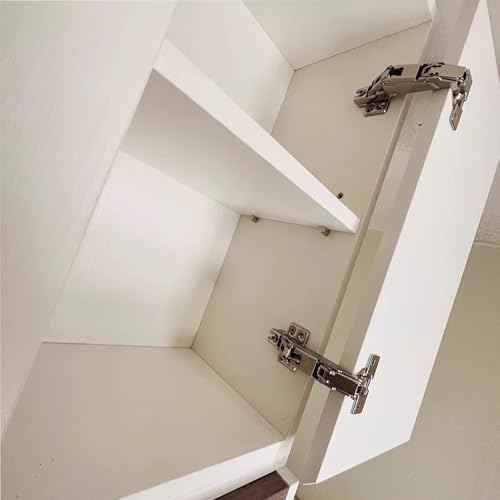 180 Degree Frameless Cabinet Doors Hinges, Concealed Hydraulic Adjustable Mounting, Soft Closing Nickel-Plated Steel Buffer Dampers, 180 Degree Hinge /2Pcs (Full Overlay) - color: silver-180°