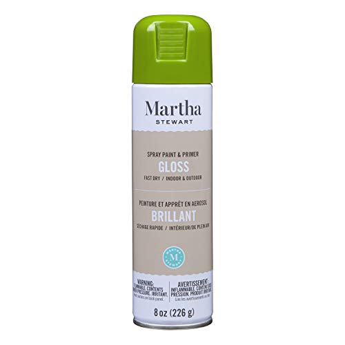 MARTHA STEWART Paint & Primer 8oz Spray Paint, Gloss Green Olive (42898) - color: Gloss Green Olive