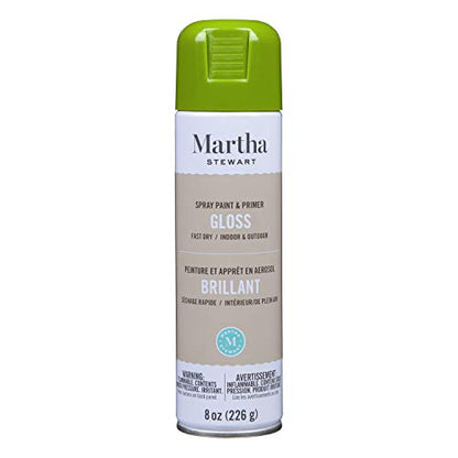 MARTHA STEWART Paint & Primer 8oz Spray Paint, Gloss Green Olive (42898) - color: Gloss Green Olive