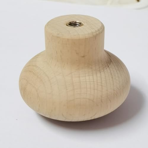 4Pcs Large Wooden Drawer Knobs 2.3 Inch Big Round Wood Cabinet Knobs Pulls Unfinished Beech Wood Round Knobs for Kitchen Cabinets Drawer, Cabinet Handles - size: 2.3 Inch