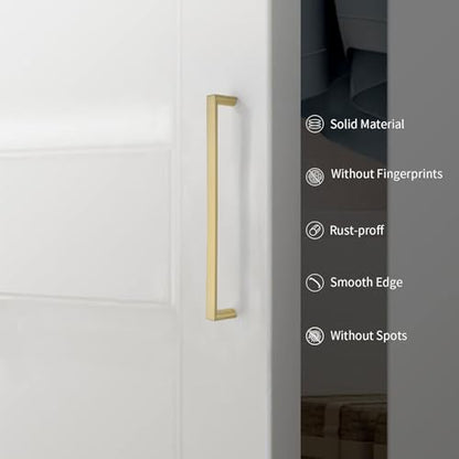 10 Pack 3 Inch(76mm) Gold Cabinet Pulls, Kitchen Hardware - color: Gold, size: 3"/76MM Hole Center, style: 10 Pack