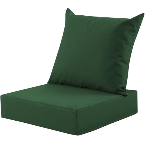 Outdoor Deep Seat Cushion Set, 24x24 Inch, Forest Green, Set of 1 - color: Forest Green
