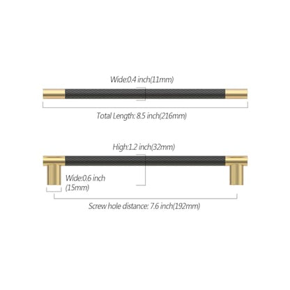 Asidrama 10 Pack 7.5 Inch(192mm) Knurled Black and Gold Kitchen Cabinet Handles, Cabinet Pulls Kitchen Cabinet Hardware Cupboard Handles Drawer Pulls 4496 - color: Black-Gold, size: 7.5" Hole Center(192mm)
