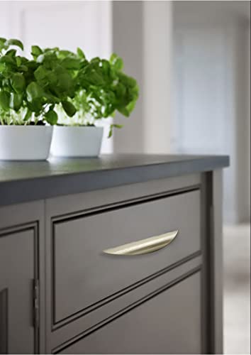 Primst 4 Pack Brushed Nickel Cabinet Pulls, Half moon Drawer Handles Silver Cabinet Handles, Drawer Pulls, Kitchen Cupboard Handle, Cabinet Hardware 3-3/4in Hole Center - color: Silver, size: L-4PCS