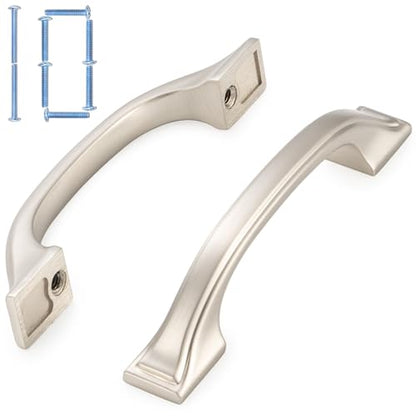KOOFIZO 10 Pack 3 in Brushed Nickel Cabinet Pulls, Drawer Handles 1958 - color: Brushed Nickel, size: 3" CC