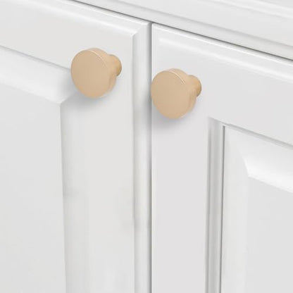 COTYKILEY 10 Pack Champagne Bronze Kitchen Cabinet Knobs Solid Round Drawer Knobs Dresser Knobs Gold Cabinet Hardware - color: Champagne Bronze