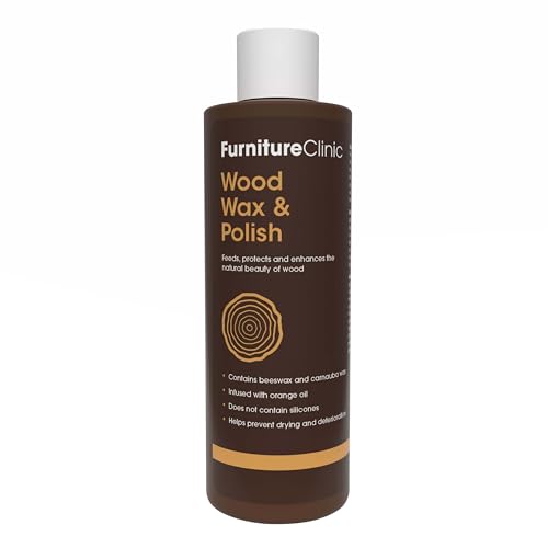 Furniture Clinic Wood Wax Polish, Clean & Protect Treated & Untreated Wood - size: 8.5oz / 250ml