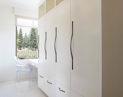 Goo-Ki Low Profile Matte Black Cabinet Pulls, Double Hole Centers (17.6''/18.9'') Zinc Alloy Handle for Drawer Cupboard Wardrobe,6 Packed - color: Matte Black, size: 17.6''/18.9'' Hole Center