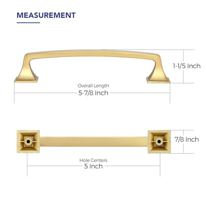 30 Pack Kitchen Cabinet Handles 5 Inch Brushed Brass Cabinet Pulls - color: Brushed Brass, size: 5 Inch Hole Centers