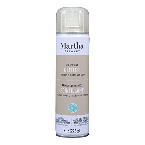 MARTHA STEWART Paint & Primer 8oz Spray Paint, Glitter Florentine Gold - color: Glitter Florentine Gold