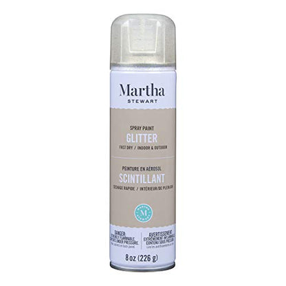 MARTHA STEWART Paint & Primer 8oz Spray Paint, Glitter Florentine Gold - color: Glitter Florentine Gold