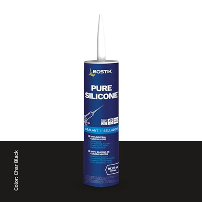 BOSTIK Pure Silicone Char Black 10.1oz Silicone Caulk & - 1 Cartridge - color: Char Black