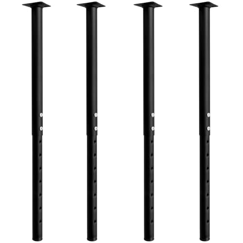 Jahof Adjustable Table Legs 22-36 inch (55-90 cm), Ø42/38 mm (4, Black) - color: Black