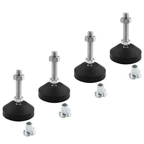 Luomorgo 4 Pcs M10 Leveling Feet with T-Nut, D60 x M10 x H50 - size: D60 x M10 x H50