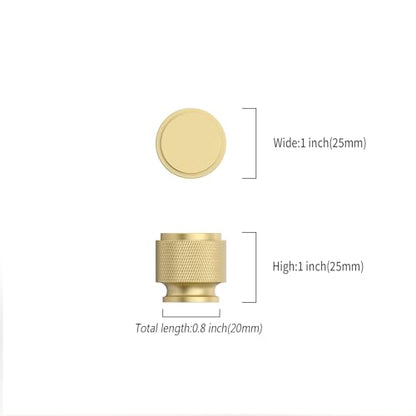 Brushed Gold Cabinet Knobs Round Drawer Pulls 10 Pack - color: Brushed Gold, size: Knob