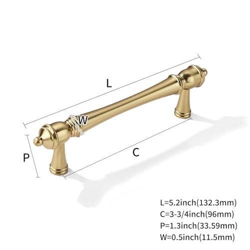 khtumeware 10 Pack 3-3/4 inch Brushed Brass Cabinet Pulls Heavy-Duty Solid Satin Brass Cabinet Hardware Drawer Pulls Hardware Suitable for Kitchens bathrooms and Dressing Tables - color: Brushed Brass, size: 4 Inch