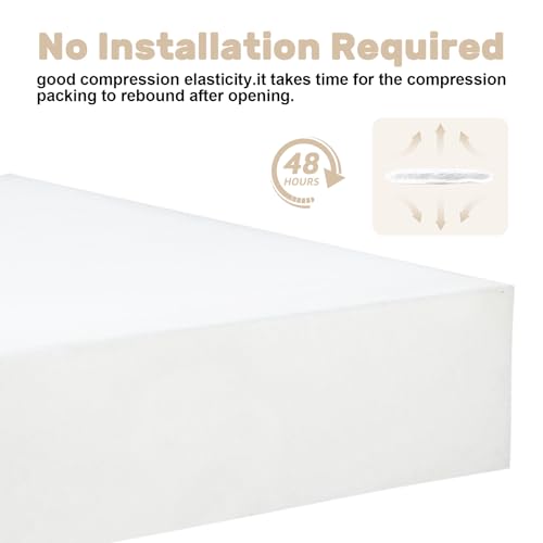 Couch Cushion Replacement 6"H, High Density Upholstery Foam Cushion Insert - color: White, size: 24"x27"x6"