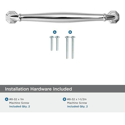 khtumeware 2 Pack 3-1/2 Inch(89mm) Polished Chrome Cabinet Pulls Heavy Duty Solid Cabinet Handles Heavy Duty Solid Cabinet Hardware for Cupboard Drawer Pulls Dresser Handle - color: Polished Chrome, size: 3-1/2 inch Hole Center