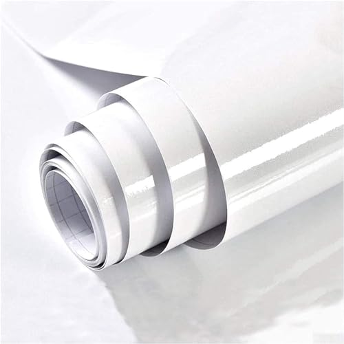 White Contact Paper Glossy Shiny Peel and Stick Wallpaper for Countertops - color: White, size: 15.7" x 196"