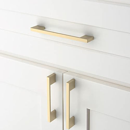 Amerdeco 10 Pack Brushed Brass Cabinet Pulls 5" - color: Brushed Brass, size: 5" hole center