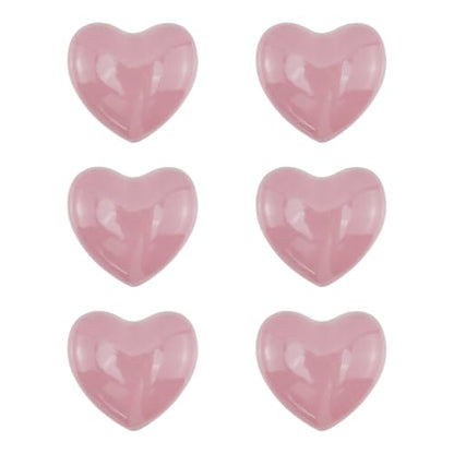 Dnyta 6 Pcs Heart Shaped Ceramic Knobs Glossy Ceramic Pulls Drawer Knobs - style: Pink,Heart Shaped