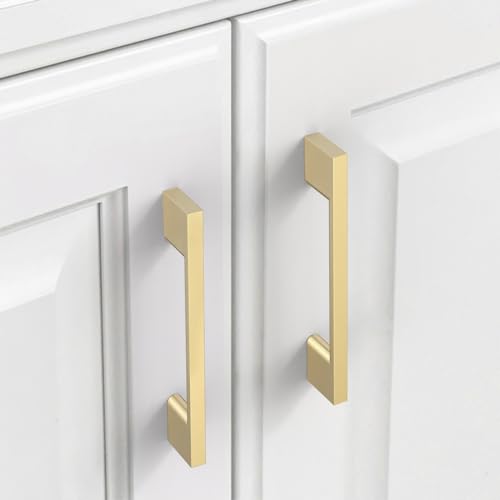 9BUILD 10 Pack Brushed Brass Cabinet Pulls 3.75 Inch Kitchen Cabinet Handles, Cabinet Hardware for Cupboard Drawer Pulls - color: Brushed Brass, size: 3.75"/96MM Hole Center, style: 10 Pack