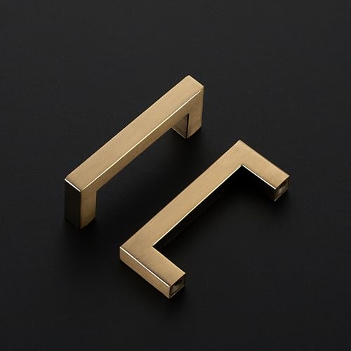 Ravinte Champagne Bronze Square Pulls Cabinet Handles,3 Inch,30 Pack - color: Champagne Bronze, size: 3 Inch Hole Center