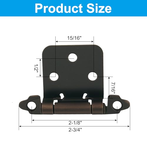 4-Pack (2 Pair) Antique Copper Cabinet Hinges - color: Antique Copper