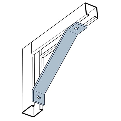 4 Pcs 12" Strut 45 Degree Corner Brace for 1-5/8" Strut Channel,7/32" Thick - size: 12 Inch