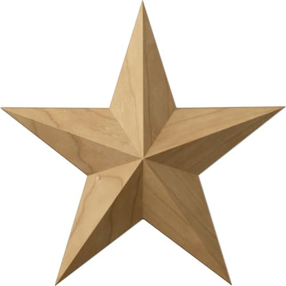 Ekena Millwork ROS02X02GLMA Galveston Star Rosette, 2 3/4"W x 2 3/4"H x 1/2"P, Maple - color: Beige, size: 2 3/4"W x 2 3/4"H x 1/2"P