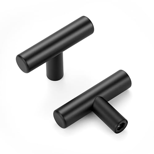 10 Pack Matte Black Cabinet Knobs 2 Inch Black Drawer Knobs Single Hole - color: Black