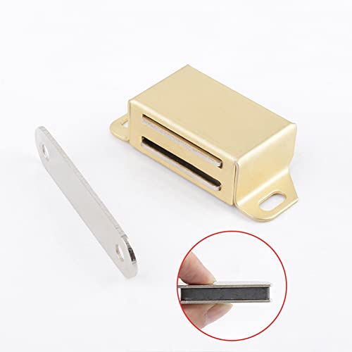 20 lbs Magnetic Door Catch, Heavy Duty Latch for Cabinets Shutter Closet Furniture Door, Stainless Steel Cabinet Catch, Gold (2 Pack) - color: 2PCS-Gold