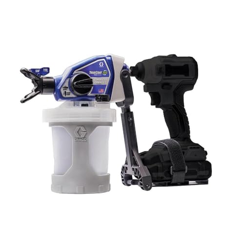 Graco 26D360 TrueCoat 360 Drill‑Powered Paint Sprayer | Sprays & Stain with No Thinning| Use Your Own Drill | Includes FlexLiner Bags, Spray Tips, Funnel & Strainer | Ideal for DIY Projects