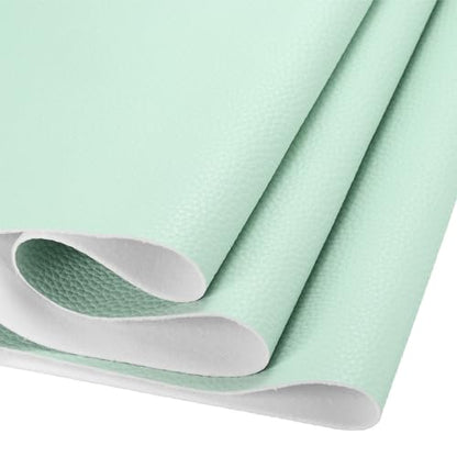 DMiotech 1 Pack 14 Inch x 53 Inch Faux Leather Sheet Furniture Cover Napa Skin Water Green PU Leather Roll for Handmade DIY Craft Projects - color: Water Green