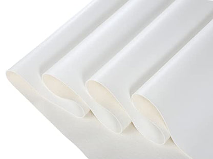 CDY Marine Vinyl Faux Leather: Soft Waterproof Faux Leather Fabric 54"x 36" - color: White