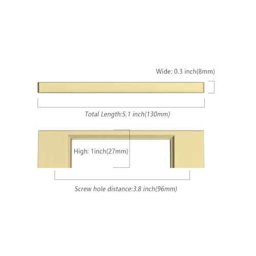 9BUILD 10 Pack Brushed Gold Cabinet Pulls 3.75 Inch Gold Kitchen Cabinet Handles, Cabinet Hardware for Cupboard Drawer Pulls - color: Brushed Gold, size: 3.75"/96MM Hole Center, style: 10 Pack