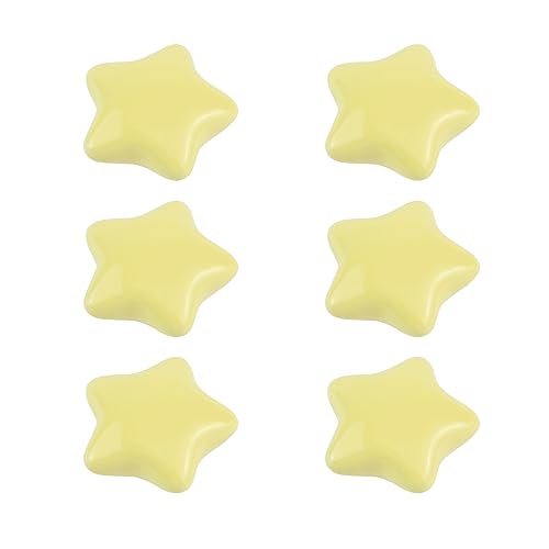 Dnyta 6 Pcs Star Shaped Ceramic Knobs Decorative Pulls Glossy Ceramic Pulls - style: Yellow,Star Shaped