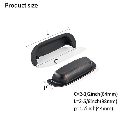 khtumeware 2 Pack 2-1/2"(64mm) Hole Center Retro Drawer Pulls Oil Rubbed Bronze Cabinet Bin Cup Pulls Bathroom Hardware Cabinet Handles Drawer Handles Knobs - color: Oil Rubbed Bronze, size: 2-1/2"(64mm) Hole Center, style: 2-Pack