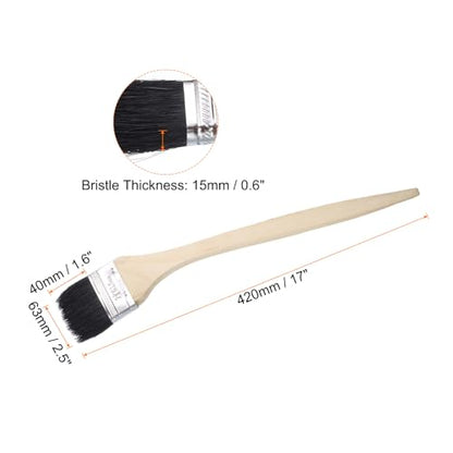 uxcell 3pcs Bent Radiator Paint Brush 2.5" Width Curved Wall Paint Soft Bristle Brushes with Long Wood Handle for Painting DIY Wall Treatment - size: 2.5"