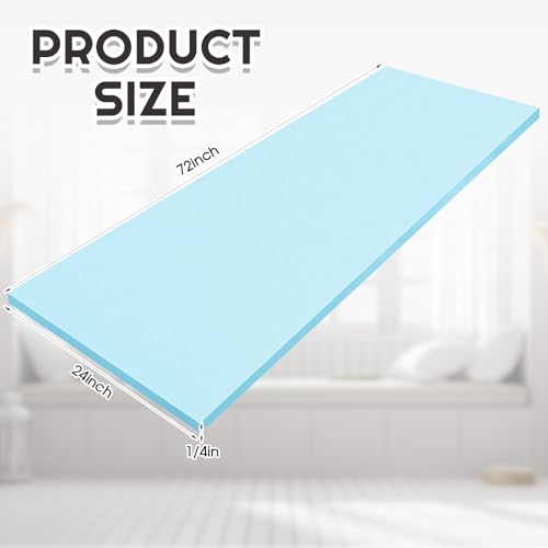 Amylove 1 Pack Upholstery Foam Sheet, 1/4" X 24" X 72",Blue - color: Blue, size: 1/4" X 24" X 72"
