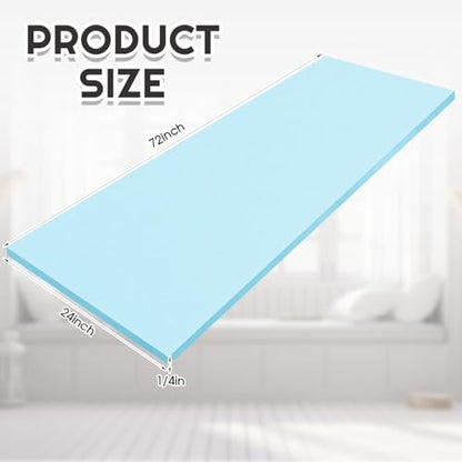 Amylove 1 Pack Upholstery Foam Sheet, 1/4" X 24" X 72",Blue - color: Blue, size: 1/4" X 24" X 72"